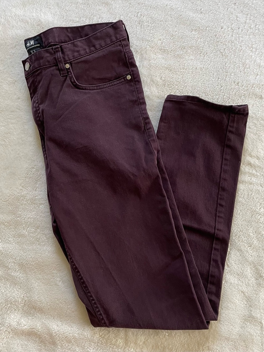 H&M Men’s Maroon Slim Fit Jeans size 31